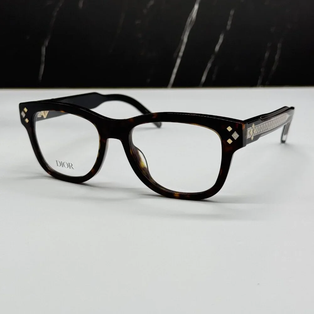 NEW CD DIAMONDO S1I 2000 DIOR SQUARE HAVANA EYEGLASSES DIOR